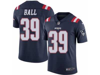Men's Nike New England Patriots #39 Montee Ball Limited Navy Blue Rush NFL Jersey
