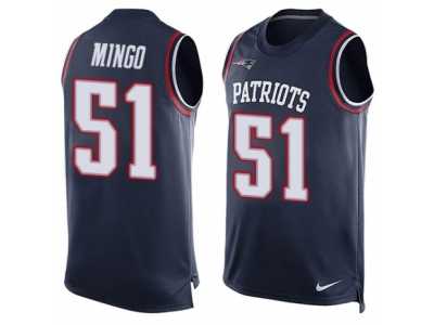 Men's Nike New England Patriots #51 Barkevious Mingo Limited Navy Blue Player Name & Number Tank Top NFL Jersey