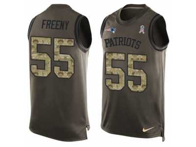 Men's Nike New England Patriots #55 Jonathan Freeny Limited Green Salute to Service Tank Top NFL Jersey