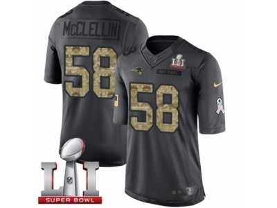 Men's Nike New England Patriots #58 Shea McClellin Limited Black 2016 Salute to Service Super Bowl LI 51 NFL Jersey