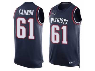 Men's Nike New England Patriots #61 Marcus Cannon Limited Navy Blue Player Name & Number Tank Top NFL Jersey