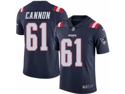Men's Nike New England Patriots #61 Marcus Cannon Limited Navy Blue Rush NFL Jersey