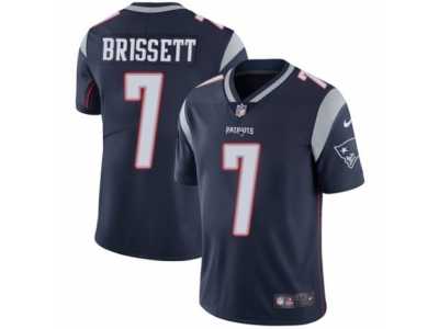 Men's Nike New England Patriots #7 Jacoby Brissett Vapor Untouchable Limited Navy Blue Team Color NFL Jersey