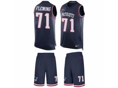 Men's Nike New England Patriots #71 Cameron Fleming Limited Navy Blue Tank Top Suit NFL Jersey