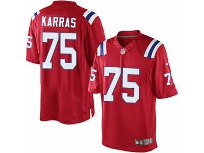 Men's Nike New England Patriots #75 Ted Karras Limited Red Alternate NFL Jersey