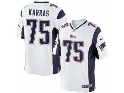 Men's Nike New England Patriots #75 Ted Karras Limited White NFL Jersey