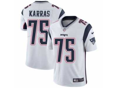 Men's Nike New England Patriots #75 Ted Karras Vapor Untouchable Limited White NFL Jersey