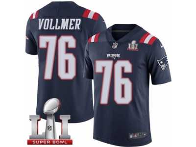 Men's Nike New England Patriots #76 Sebastian Vollmer Limited Navy Blue Rush Super Bowl LI 51 NFL Jersey