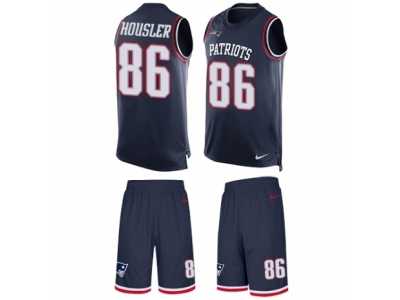Men's Nike New England Patriots #86 Rob Housler Limited Navy Blue Tank Top Suit NFL Jersey