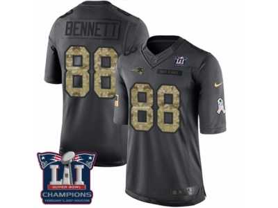Men's Nike New England Patriots #88 Martellus Bennett Limited Black 2016 Salute to Service Super Bowl LI Champions NFL Jersey