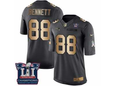 Men's Nike New England Patriots #88 Martellus Bennett Limited Black Gold Salute to Service Super Bowl LI Champions NFL Jersey