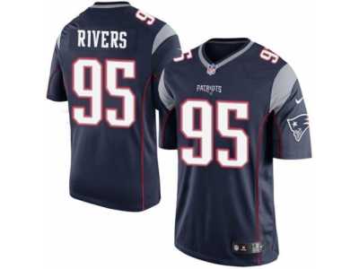 Men's Nike New England Patriots #95 Derek Rivers Limited Navy Blue Team Color NFL Jersey