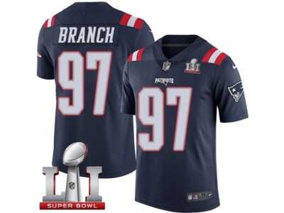 Men's Nike New England Patriots #97 Alan Branch Limited Navy Blue Rush Super Bowl LI 51 NFL Jersey