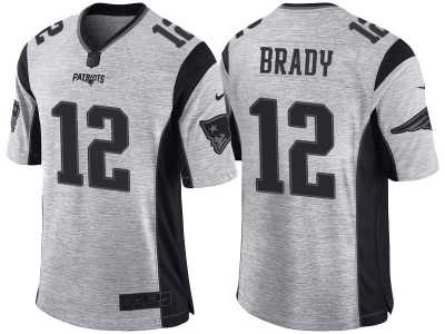 Nike New England Patriots #12 Tom Brady 2016 Gridiron Gray II Men's NFL Limited Jersey