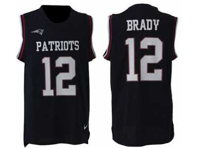 Nike New England Patriots #12 Tom Brady Navy Blue Team Color Men''s Stitched NFL Limited Tank Top Jersey