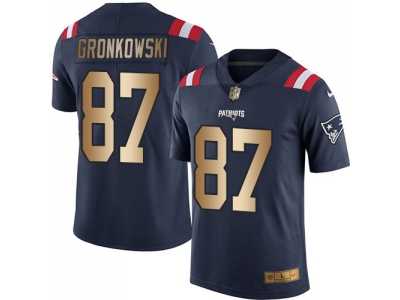 Nike New England Patriots #87 Rob Gronkowski Navy Blue Men's Stitched NFL Limited Gold Rush Jersey