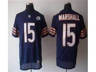 Nike Bears #15 Brandon Marshall Navy Blue With Hall of Fame 50th Patch NFL Elite Jersey