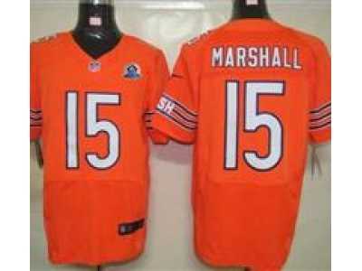 Nike Bears #15 Brandon Marshall Orange With Hall of Fame 50th Patch NFL Elite Jersey