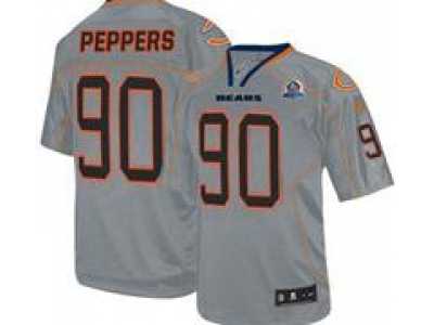 Nike Bears #90 Julius Peppers Lights Out Grey With Hall of Fame 50th Patch NFL Elite Jersey