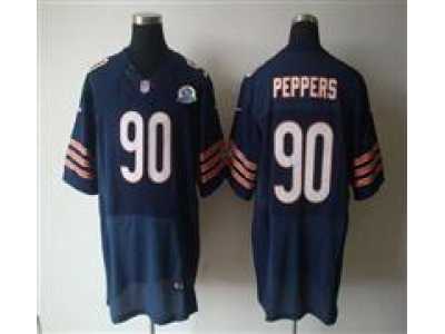 Nike Bears #90 Julius Peppers Navy Blue With Hall of Fame 50th Patch NFL Elite Jersey