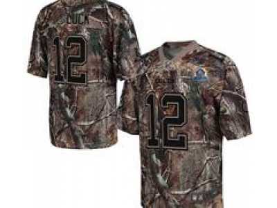 Nike Colts #12 Andrew Luck Camo With Hall of Fame 50th Patch NFL Elite Jersey