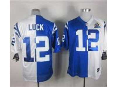 Nike Colts #12 Andrew Luck Royal With Hall of Fame 50th Patch NFL Elite Jersey