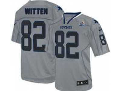 Nike Cowboys #82 Jason Witten Lights Out Grey With Hall of Fame 50th Patch NFL Elite Jersey