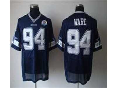 Nike Cowboys #94 DeMarcus Ware Navy Blue With Hall of Fame 50th Patch NFL Elite Jersey