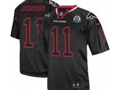 Nike Falcons #11 Julio Jones Lights Out Black With Hall of Fame 50th Patch NFL Elite Jersey