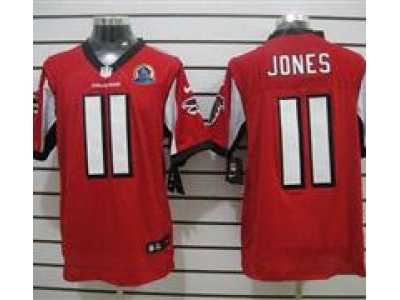 Nike Falcons #11 Julio Jones Red With Hall of Fame 50th Patch NFL Elite Jersey