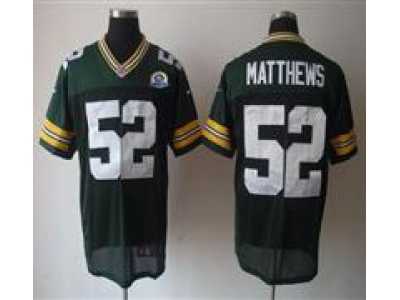 Nike Packers #52 Clay Matthews Green With Hall of Fame 50th Patch NFL Elite Jersey