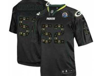 Nike Packers #52 Clay Matthews New Lights Out Black With Hall of Fame 50th Patch NFL Elite Jersey