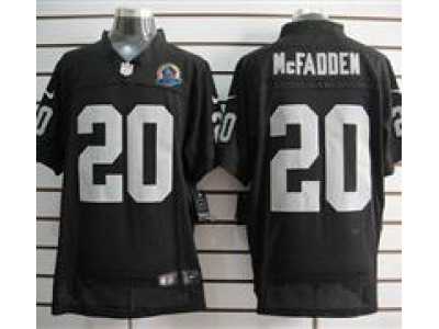 Nike Raiders #20 Darren McFadden Black With Hall of Fame 50th Patch NFL Elite Jersey