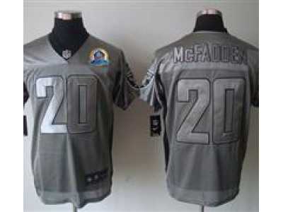 Nike Raiders #20 Darren McFadden Grey With Hall of Fame 50th Patch NFL Elite Jersey