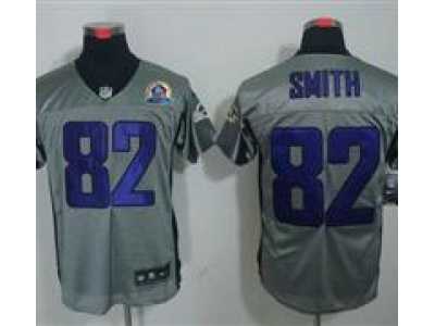 Nike Ravens #82 Torrey Smith Grey Shadow With Hall of Fame 50th Patch NFL Elite Jersey