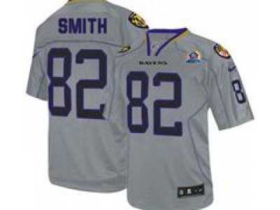 Nike Ravens #82 Torrey Smith Lights Out Grey With Hall of Fame 50th Patch NFL Elite Jersey