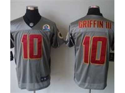 Nike Redskins #10 Robert Griffin III Grey Shadow With Hall of Fame 50th Patch NFL Elite Jersey