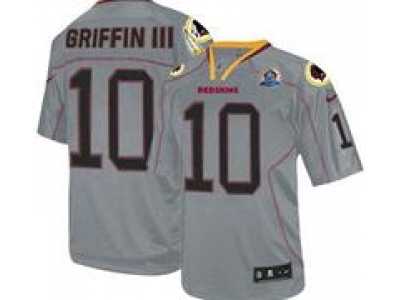 Nike Redskins #10 Robert Griffin III Lights Out Grey With Hall of Fame 50th Patch NFL Elite Jersey