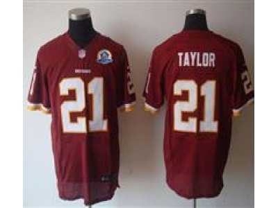 Nike Redskins #21 Sean Taylor Red With Hall of Fame 50th Patch NFL Elite Jersey