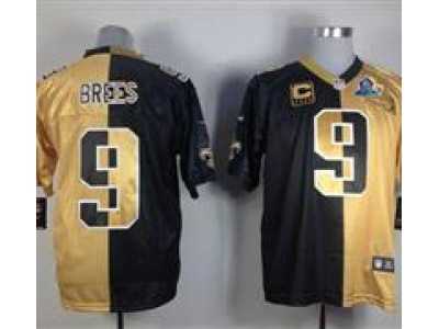 Nike Saints #9 Drew Brees Black&Gold With Hall of Fame 50th Patch NFL Elite Jersey