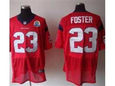 Nike Texans #23 Arian Foster Red With Hall of Fame 50th Patch NFL Elite Jersey