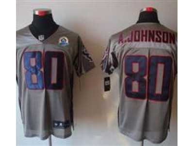 Nike Texans #80 Andre Johnson Grey Shadow With Hall of Fame 50th Patch NFL Elite Jersey