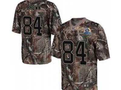 Nike Steelers #84 Antonio Brown Camo With Hall of Fame 50th Patch NFL Elite Jersey
