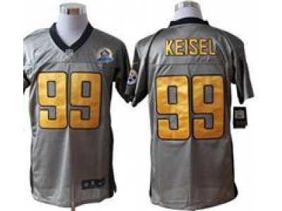 Nike Steelers #99 Brett Keisel Grey Shadow With Hall of Fame 50th Patch NFL Elite Jersey