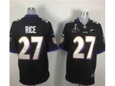 2013 Nike Super Bowl XLVII NFL Baltimore Ravens #27 ray rice black jerseys(Game Art Patch)