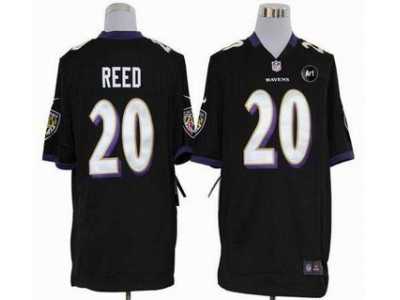 Nike Baltimore Ravens #20 Ed Reed black jerseys[game Art Patch]