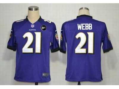 Nike Baltimore Ravens #21 webb purple jerseys[game Art Patch]
