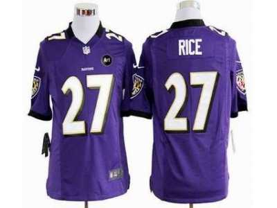 Nike Baltimore Ravens #27 ray rice purple jerseys[game Art Patch]