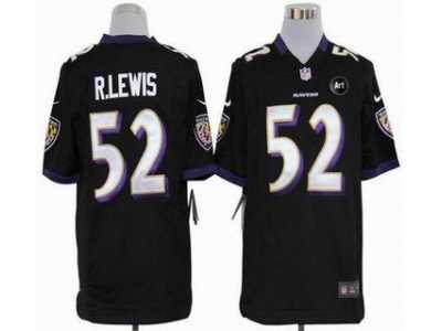 Nike Baltimore Ravens #52 Ray Lewis black jerseys[game Art Patch]