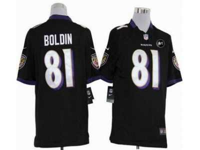 Nike Baltimore Ravens #81 Anquan Boldin Black jerseys[game Art Patch]